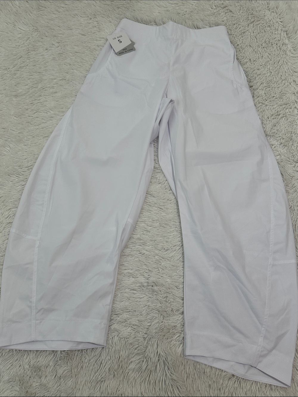 🌴 NWT Amazon Fashion Nylon Barrel Leg Pull On Pants